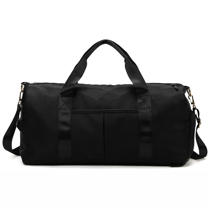 Black travel bag, double wet and dry separation fitness bag, swimming training bag, sports bag, trendy portable cross-body travel bag