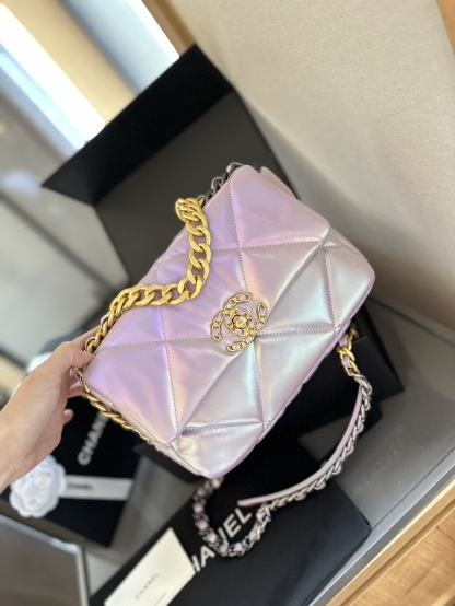 White Lambskin CLASSIC FLAP Small Medium Bag Silver Gold Reverse Hardw