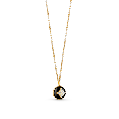 B Blossom Medallion, Yellow Gold, White Gold, Onyx And Diamonds