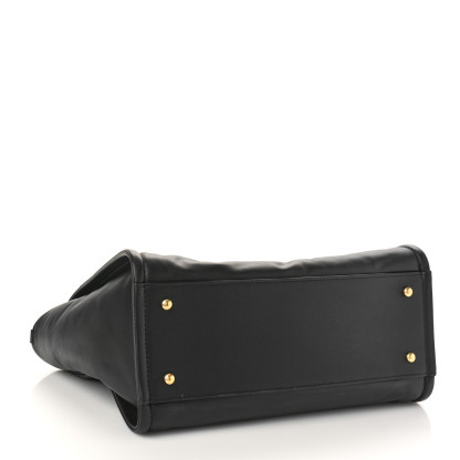 Calfskin Small Deauville Tote Black