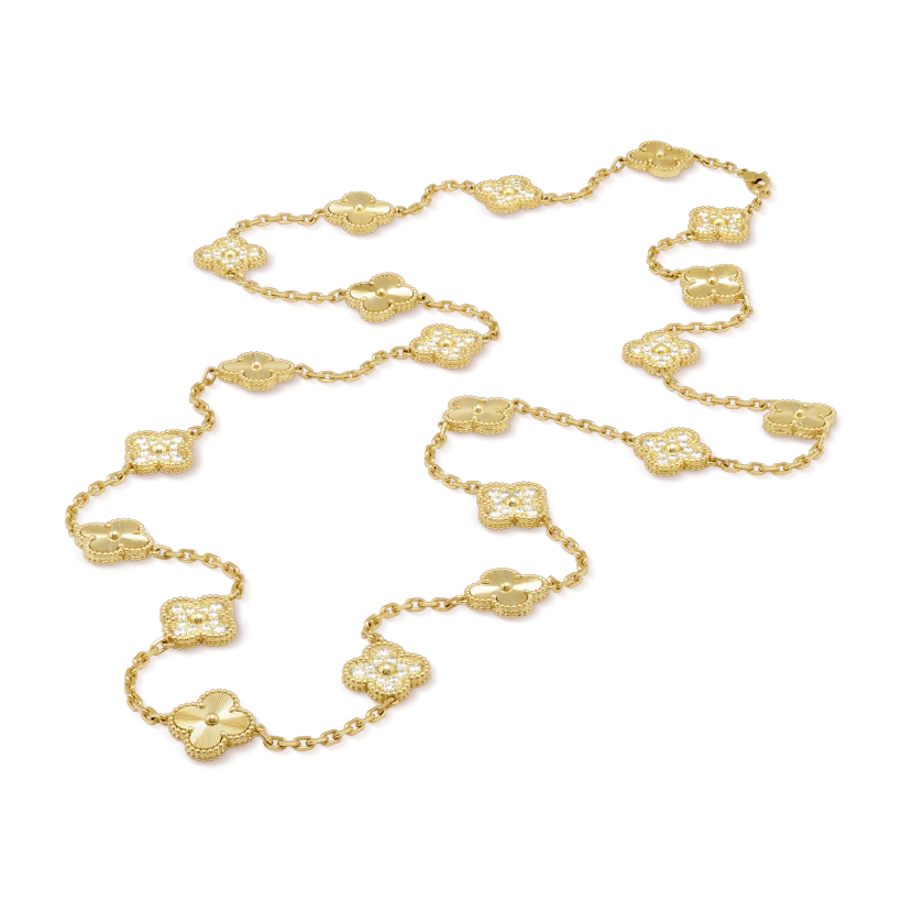 Vintage Alhambra long necklace, 20 motifs