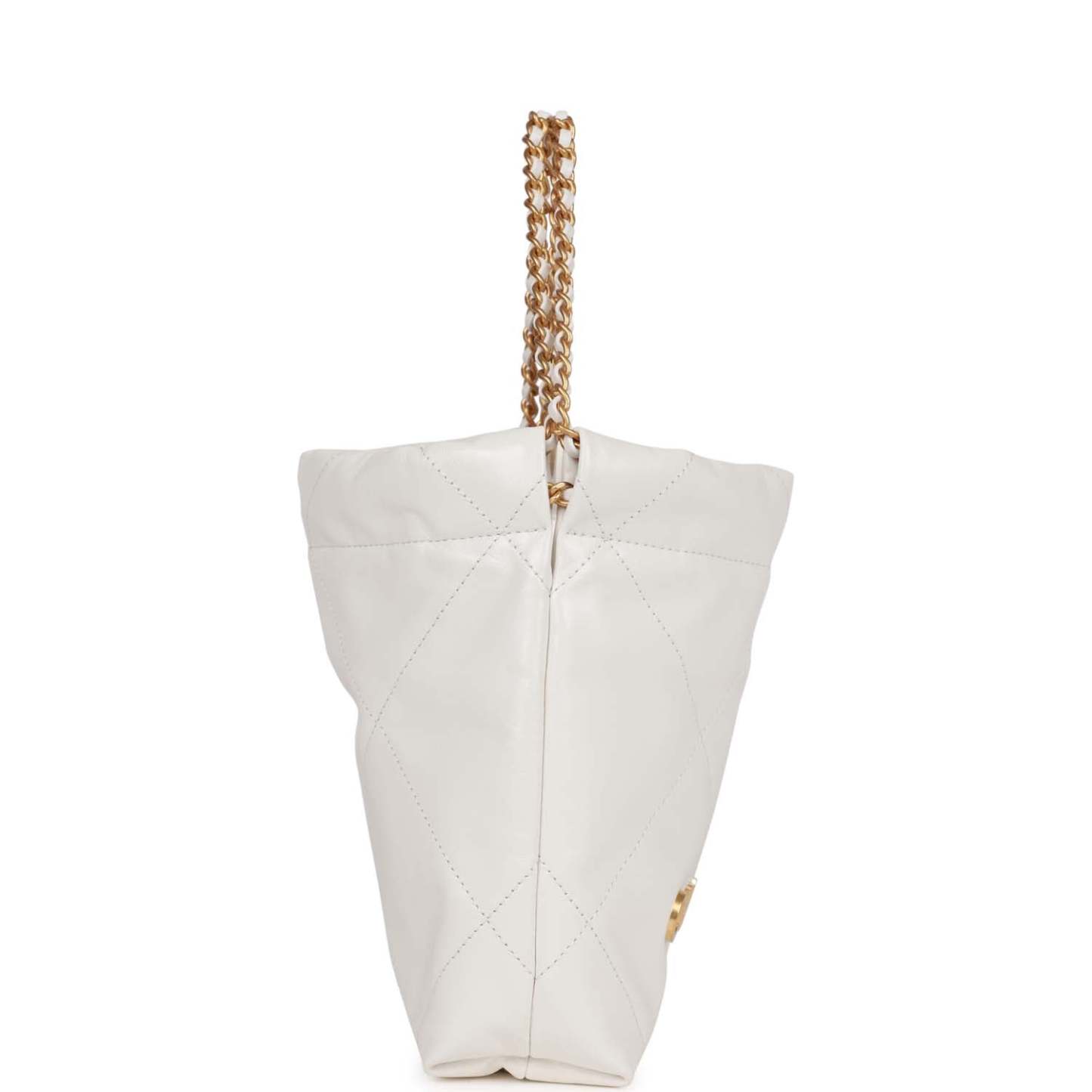 Mini 22 Bag White Calfskin Gold Hardware
