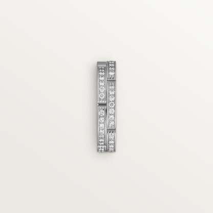 MAILLON PANTHÈRE THIN WEDDING BAND, 2 HALF DIAMOND-PAVED ROWS