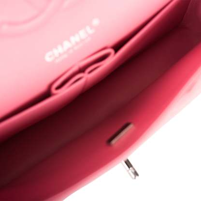 Medium Classic Double Flap Bag Rose Quilted Lambskin Silver Hardware