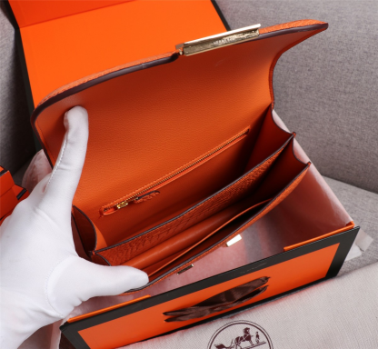 Constance 23 bag Orange Crocodile Leather
