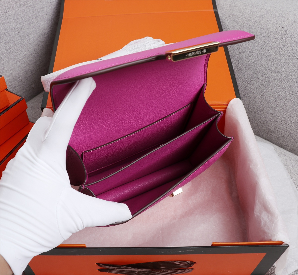 Constance 19/23 bag Purple Epsom Leather