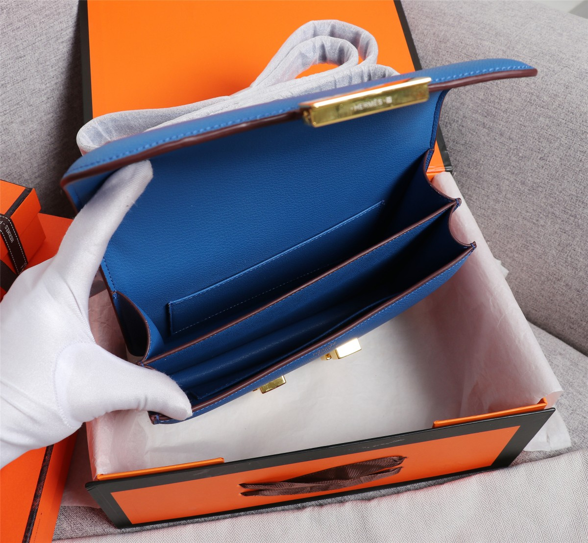 Constance 19/23 bag Dark Blue Epsom Leather