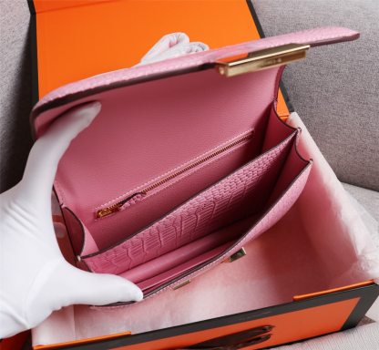 Constance 23 bag Pink Crocodile Leather