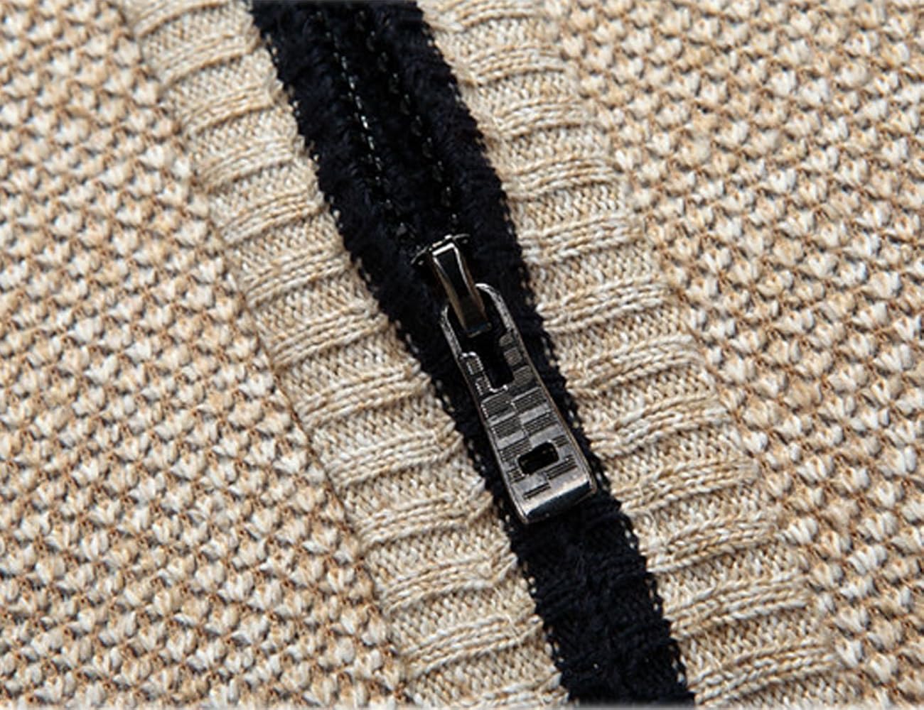Men's Shawl Collar Cardigans Slim Fit Button Cable Knit Black Sweater Pockets
