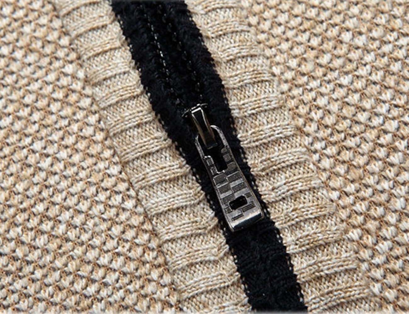 Men's Shawl Collar Cardigans Slim Fit Button Cable Knit Black Sweater Pockets