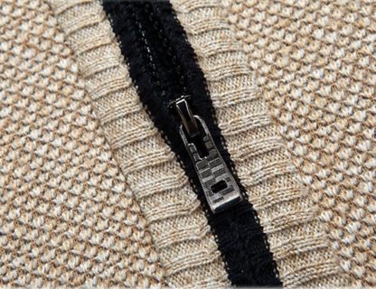 Men's Shawl Collar Cardigans Slim Fit Button Cable Knit Black Sweater Pockets