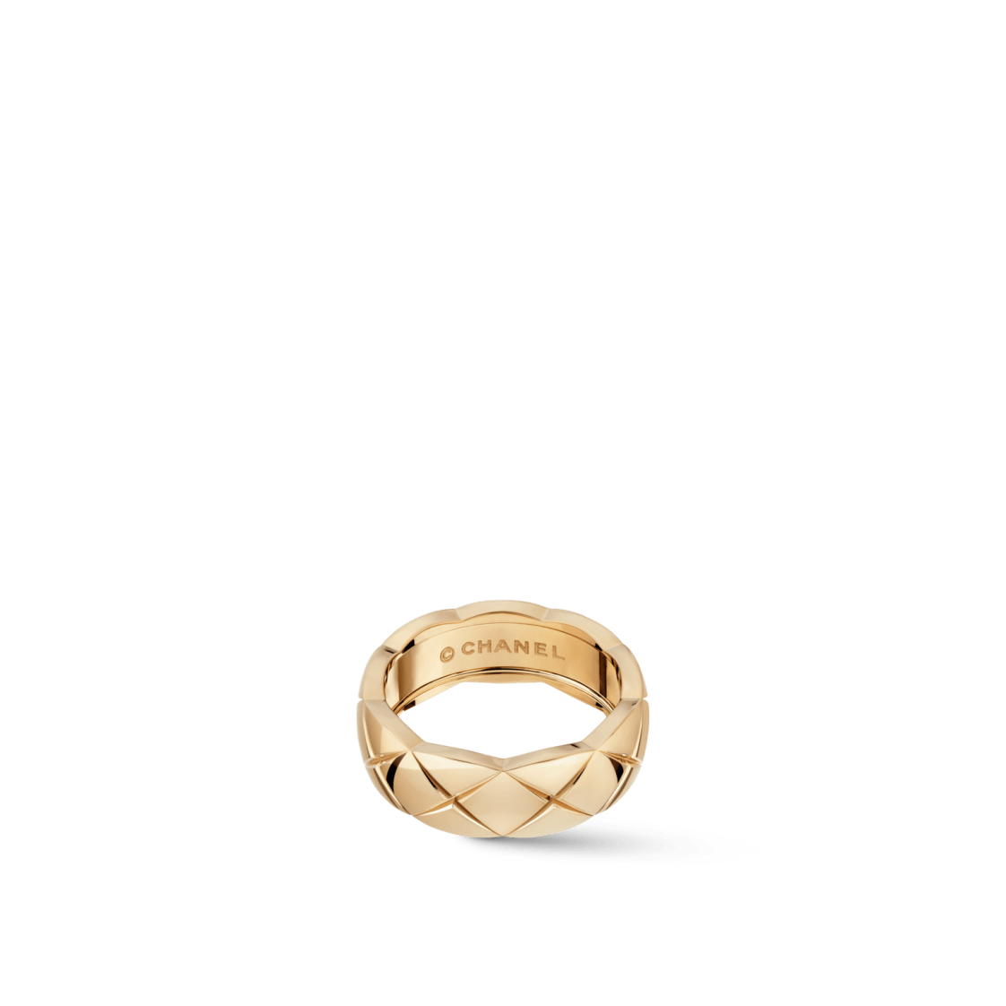 COCO CRUSH RING Quilted motif, small version, 18K BEIGE GOLD