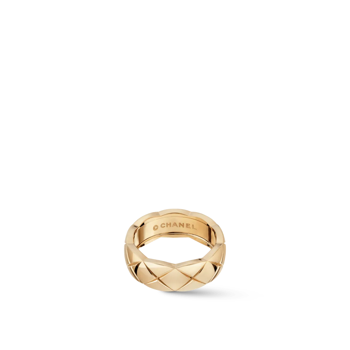 COCO CRUSH RING Quilted motif, small version, 18K BEIGE GOLD