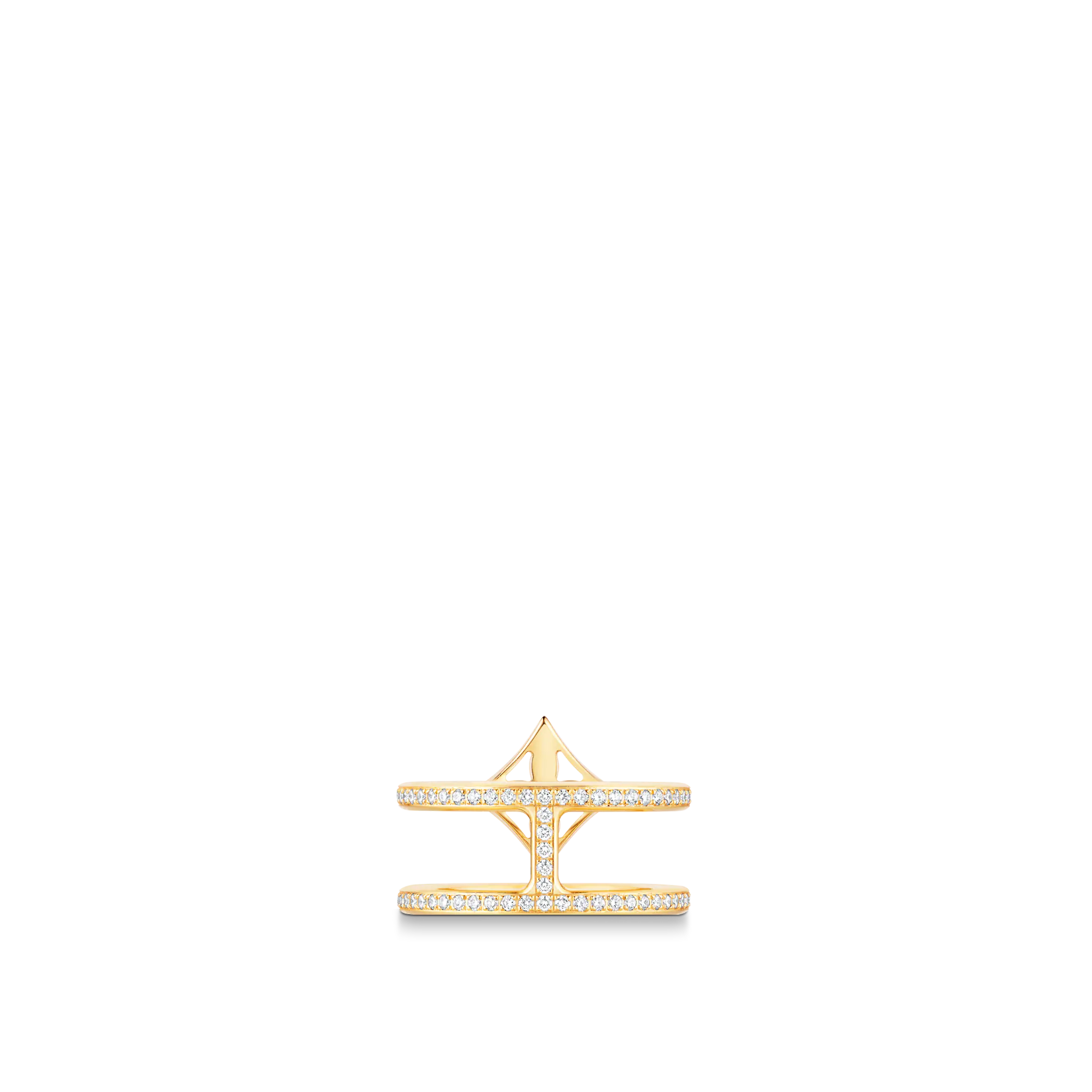 Idylle Blossom Two-Row Ring, Yellow Gold And Diamonds