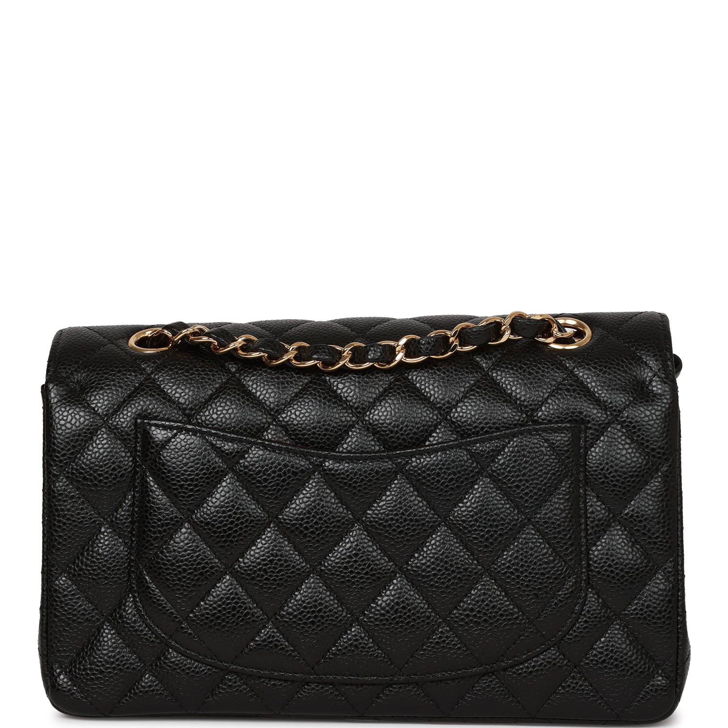 Small Classic Double Flap Bag Black Caviar Gold Hardware