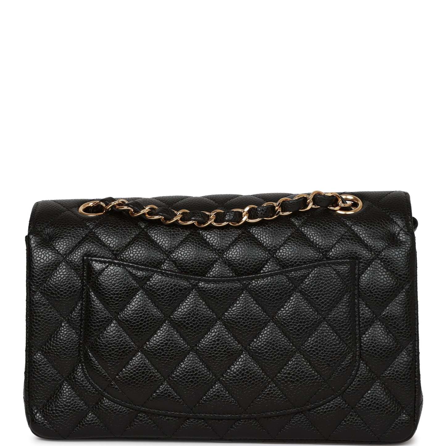 Small Classic Double Flap Bag Black Caviar Gold Hardware