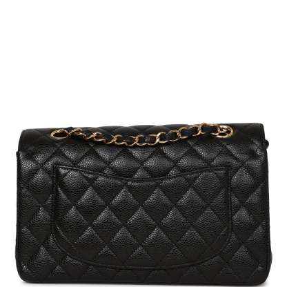 Small Classic Double Flap Bag Black Caviar Gold Hardware