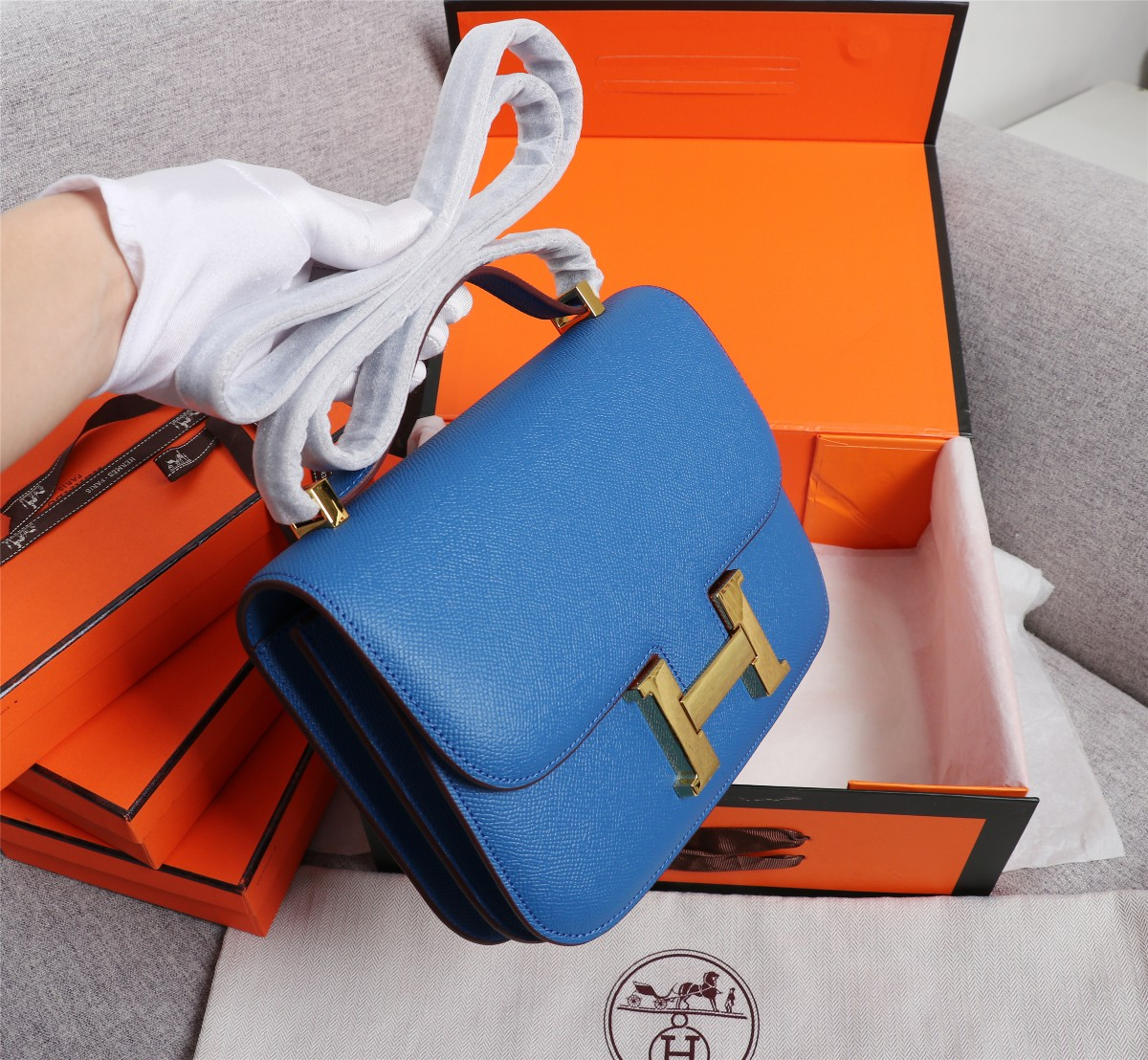 Constance 19/23 bag Dark Blue Epsom Leather