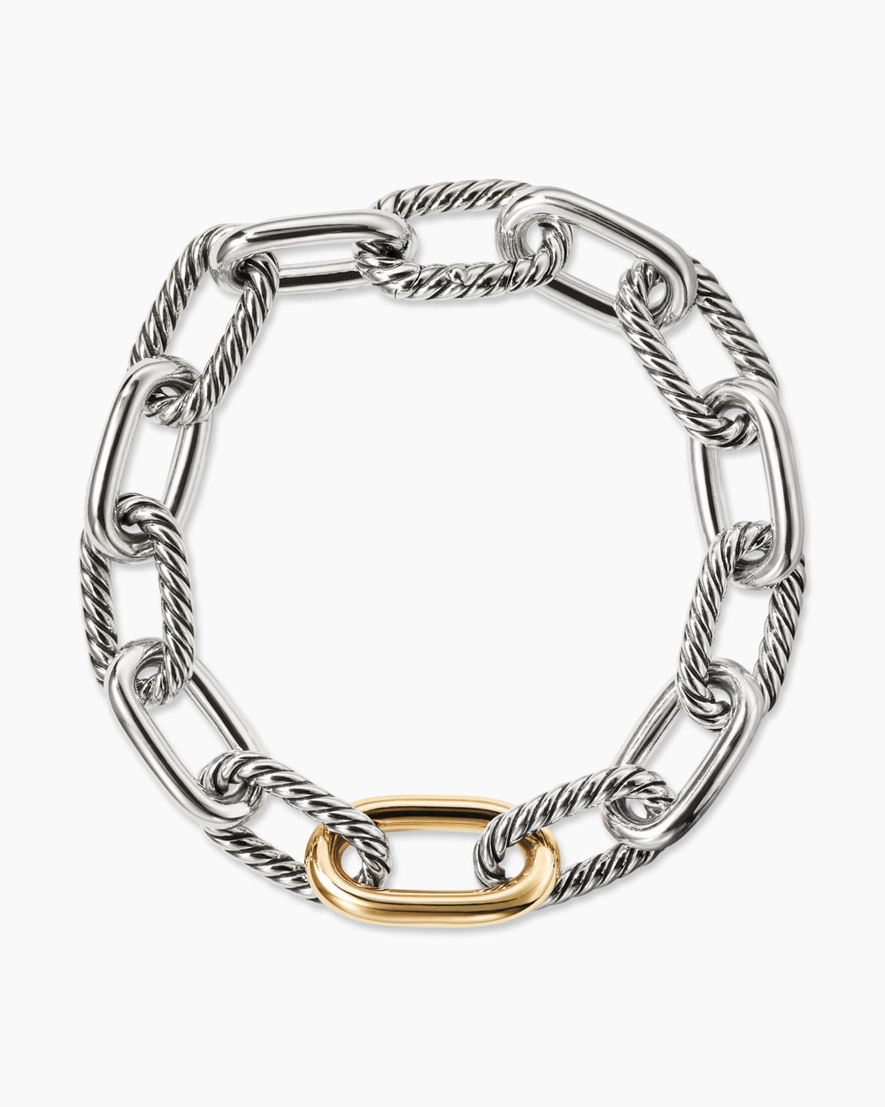 DY Madison庐 Chain Bracelet Sterling Silver with 18K Yellow Gold, 11mm