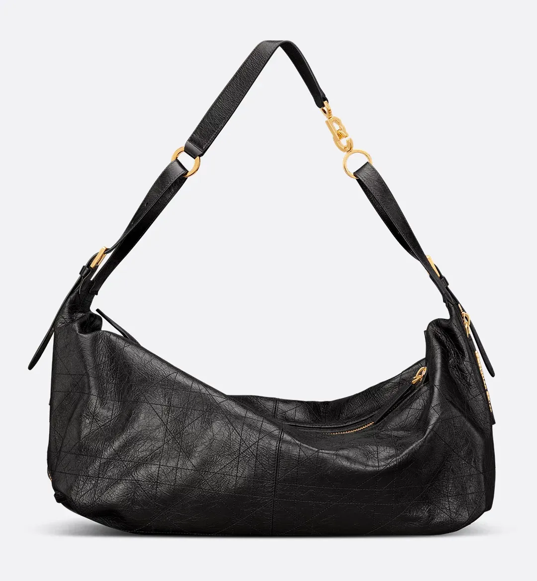 Large D-Journey Bag in Crinkled Calfskin