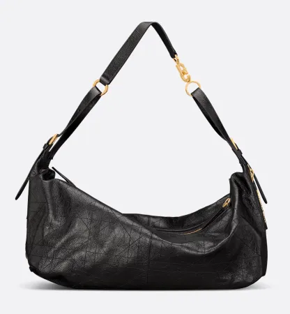 Large D-Journey Bag in Crinkled Calfskin