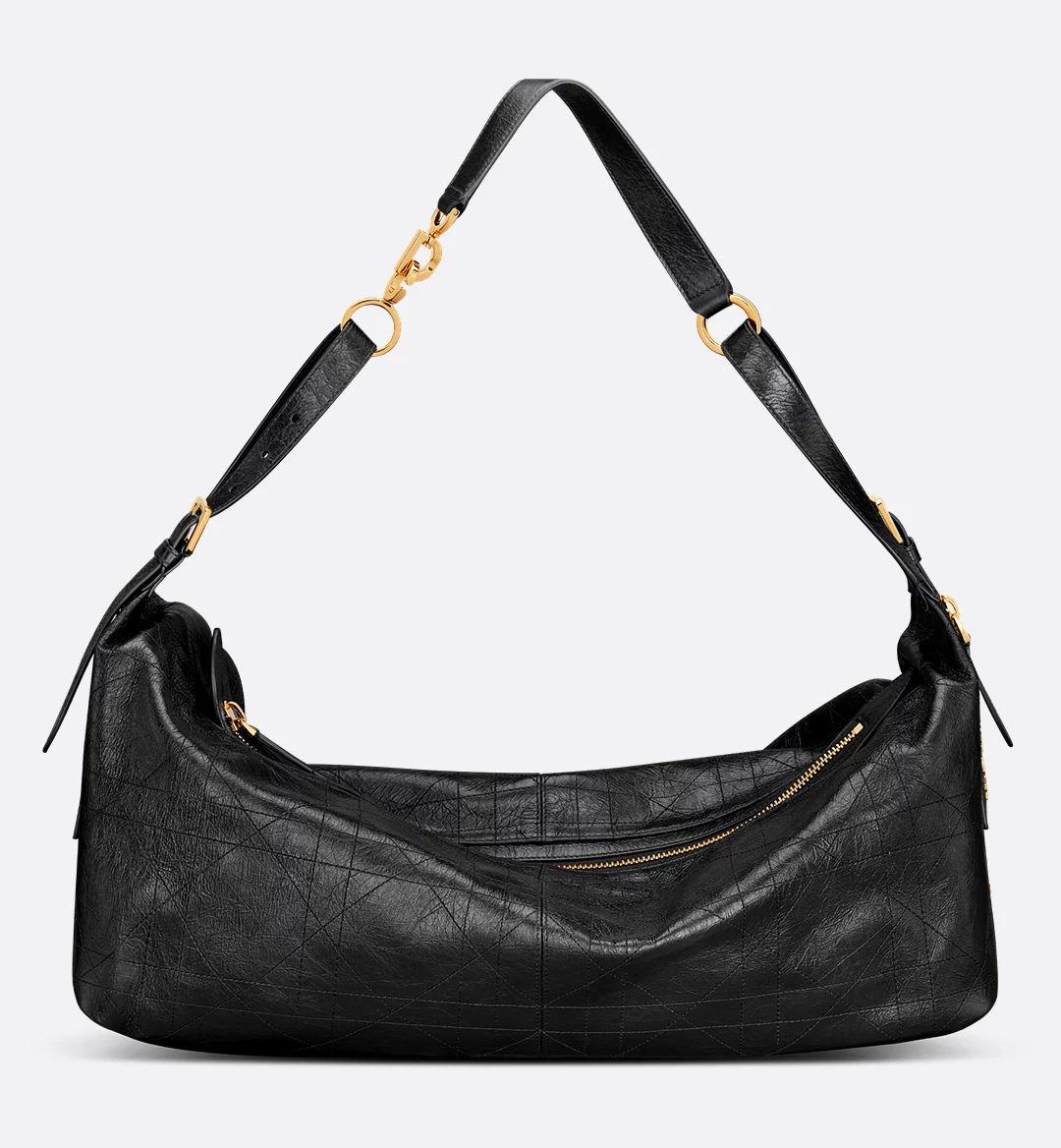 Large D-Journey Bag in Crinkled Calfskin