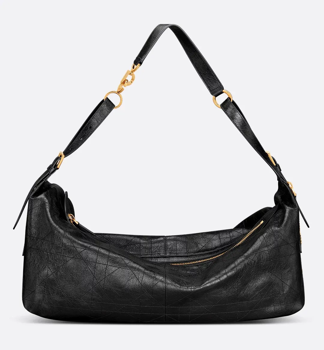 Large D-Journey Bag in Crinkled Calfskin