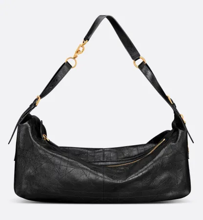 Large D-Journey Bag in Crinkled Calfskin