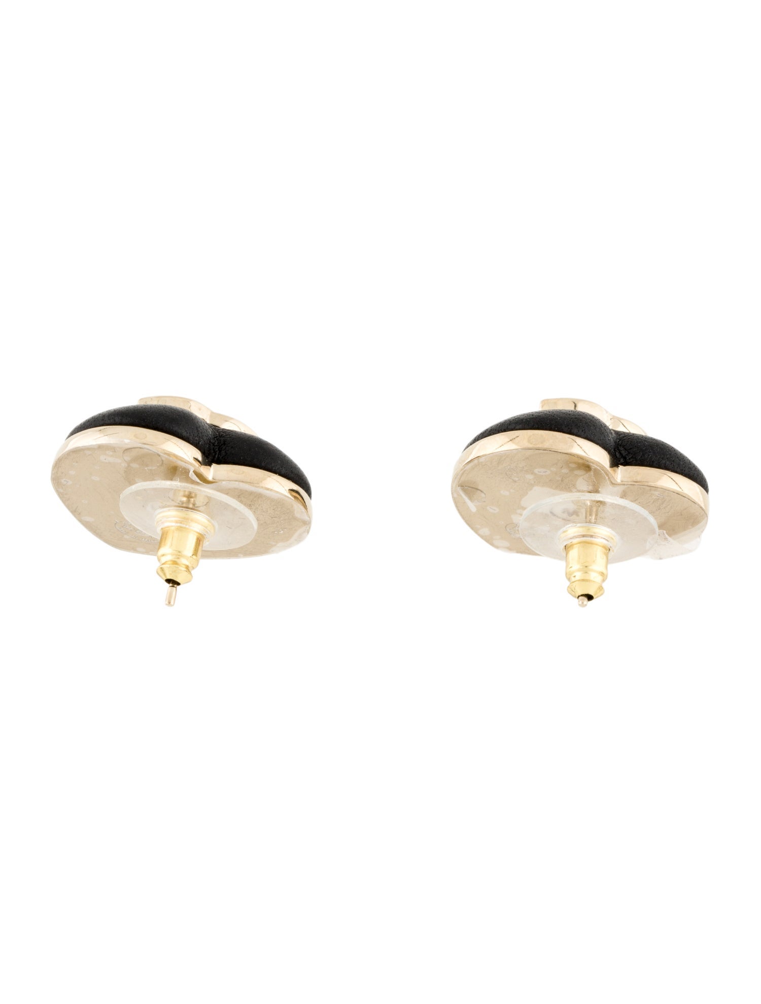 2022 Leather Heart CC Stud Earrings