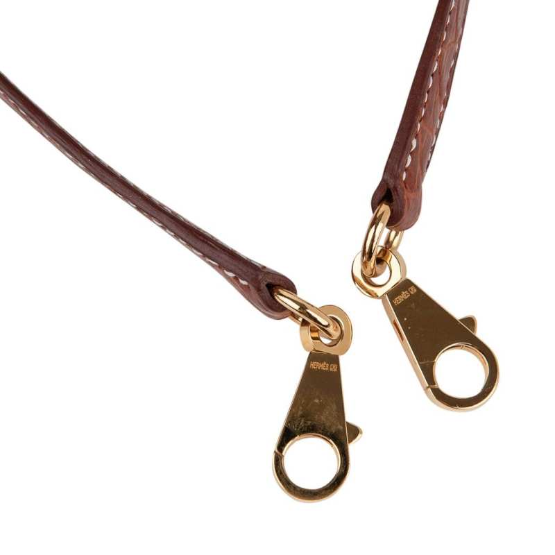 Kelly 32 Bag Matte Fauve Barenia Porosus Crocodile with Gold Hardware