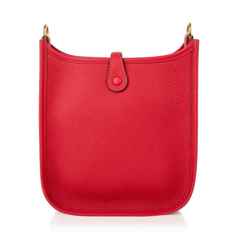 Evelyne TPM Bag Rouge Piment Taurillon Maurice Leather Gold Hardware