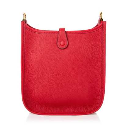 Evelyne TPM Bag Rouge Piment Taurillon Maurice Leather Gold Hardware