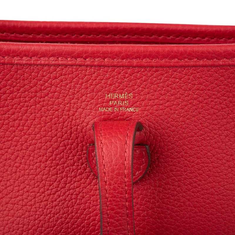 Evelyne TPM Bag Rouge Piment Taurillon Maurice Leather Gold Hardware