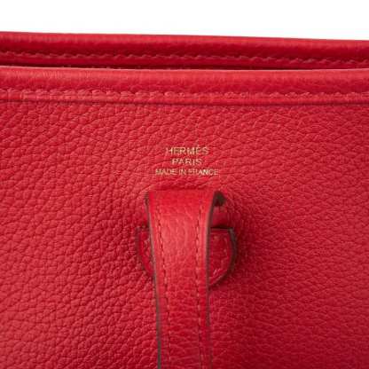 Evelyne TPM Bag Rouge Piment Taurillon Maurice Leather Gold Hardware