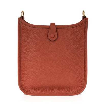 Hermes Evelyne TPM Bag Cuivre Clemence Gold Hardware New w/ Box