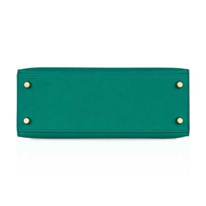 Kelly 25 Sellier Bag Jade Epsom Leather with Gold Hardware