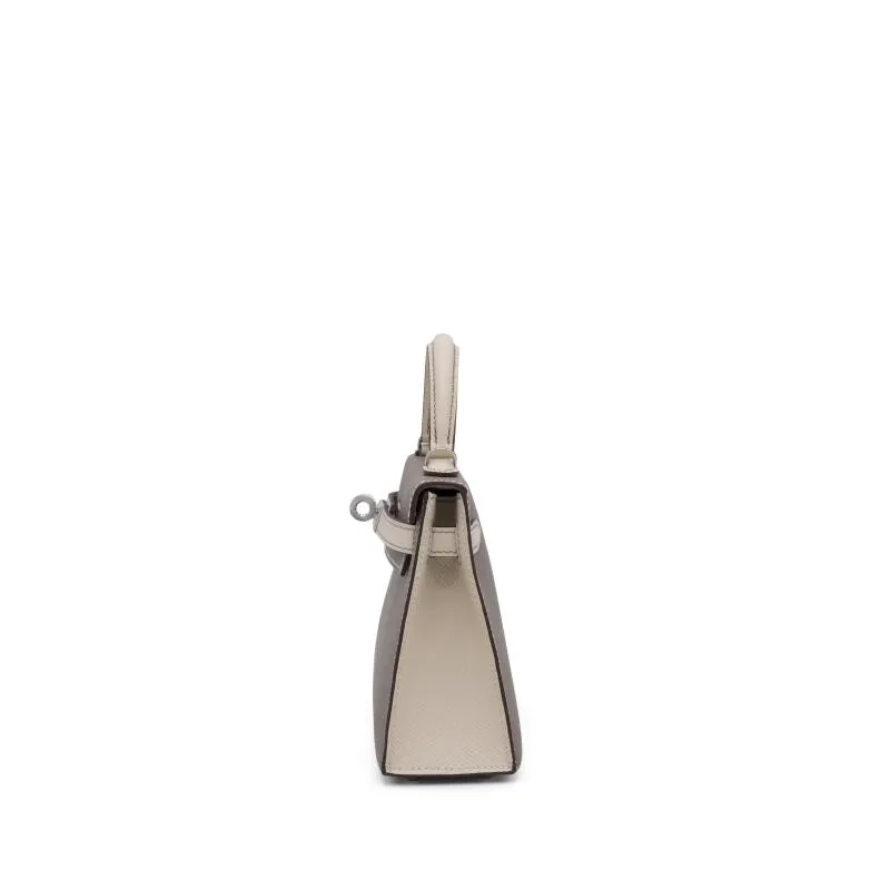  Herthtmes Gris Asphalt and Nata Epsom HSS Mini Kelly II 20 Palladium Hardware