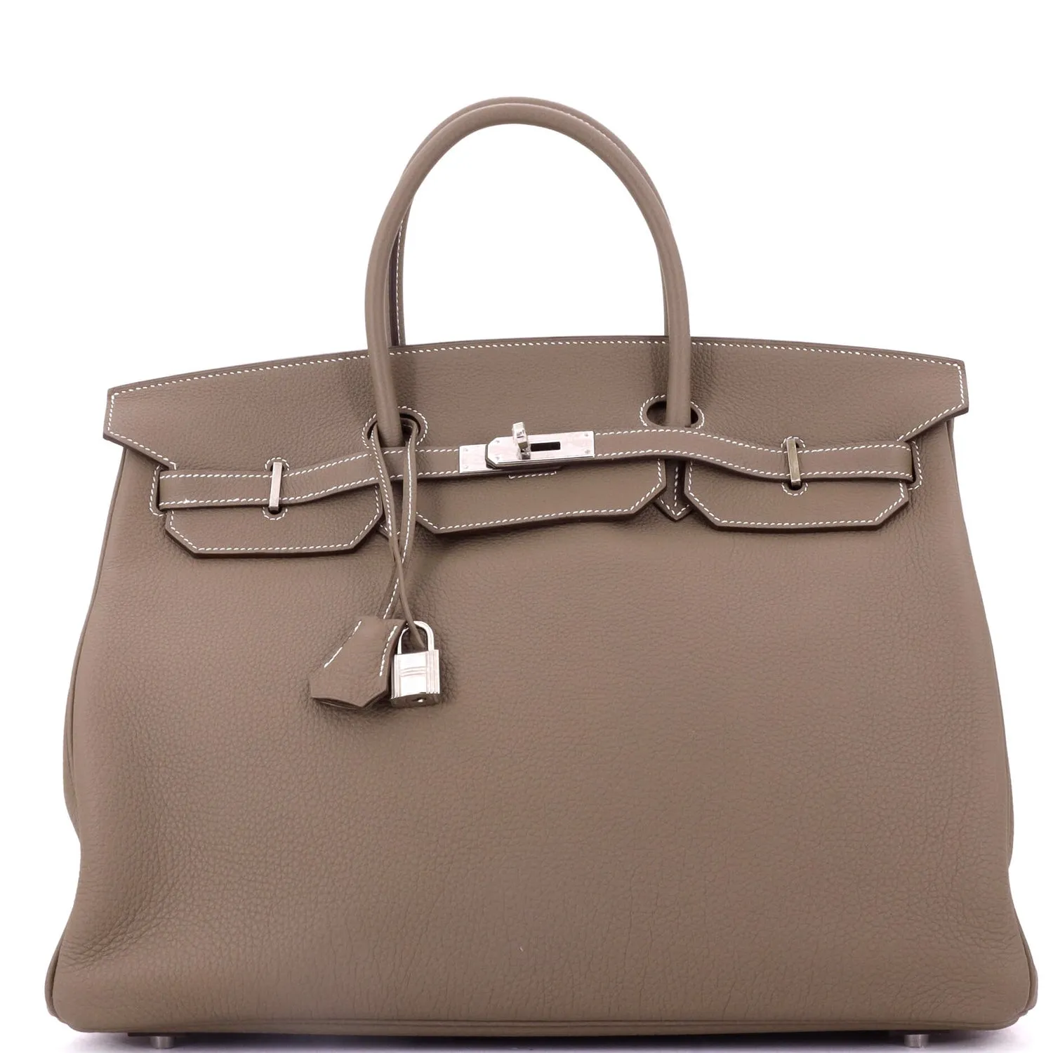 Herthtmes Birkin 40 Handbag Grey Togo GOLD Hardware