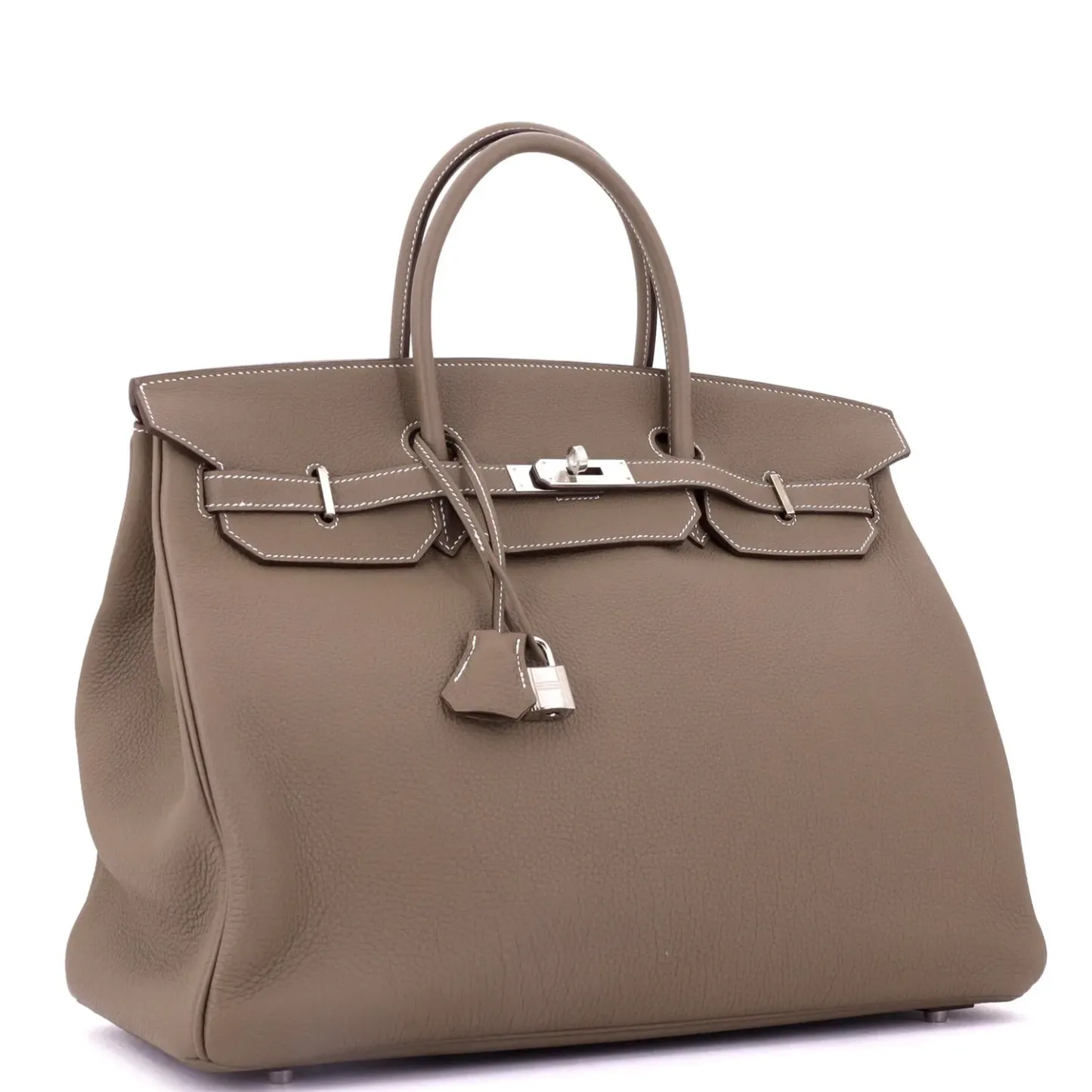 Herthtmes Birkin 40 Handbag Grey Togo GOLD Hardware
