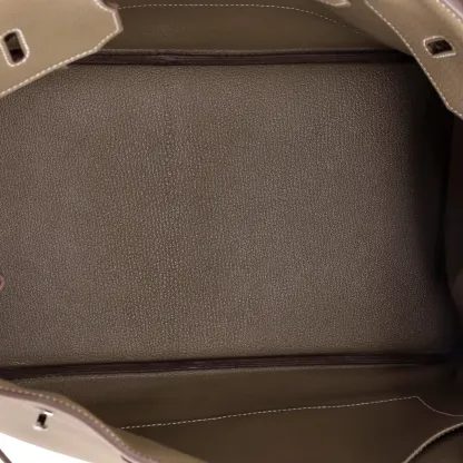 Herthtmes Birkin 40 Handbag Grey Togo GOLD Hardware