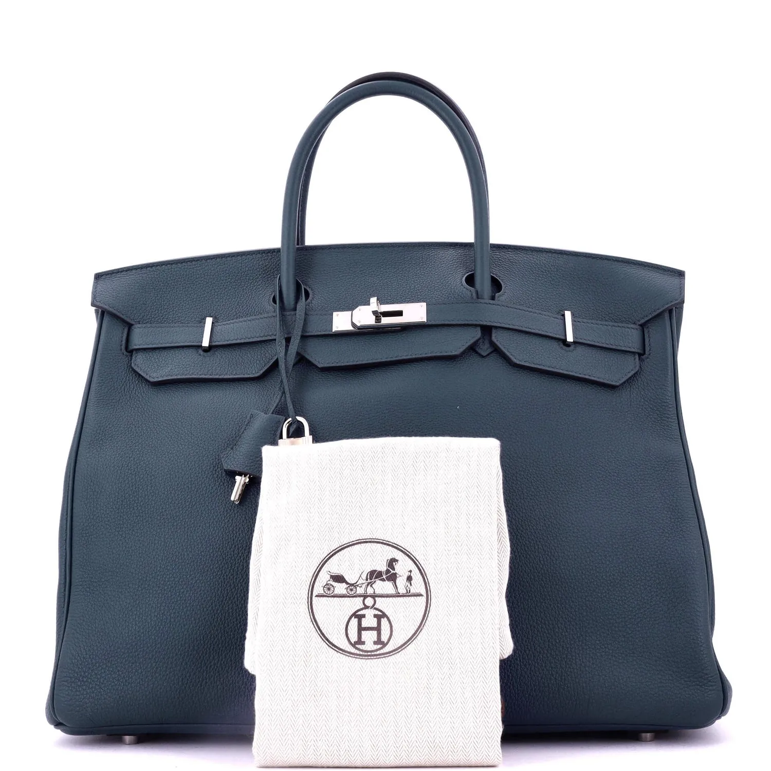 Herthtmes Birkin 40 Handbag Bleu De Prusse Togo  GOLD Hardware