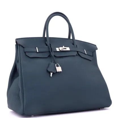 Herthtmes Birkin 40 Handbag Bleu De Prusse Togo  GOLD Hardware
