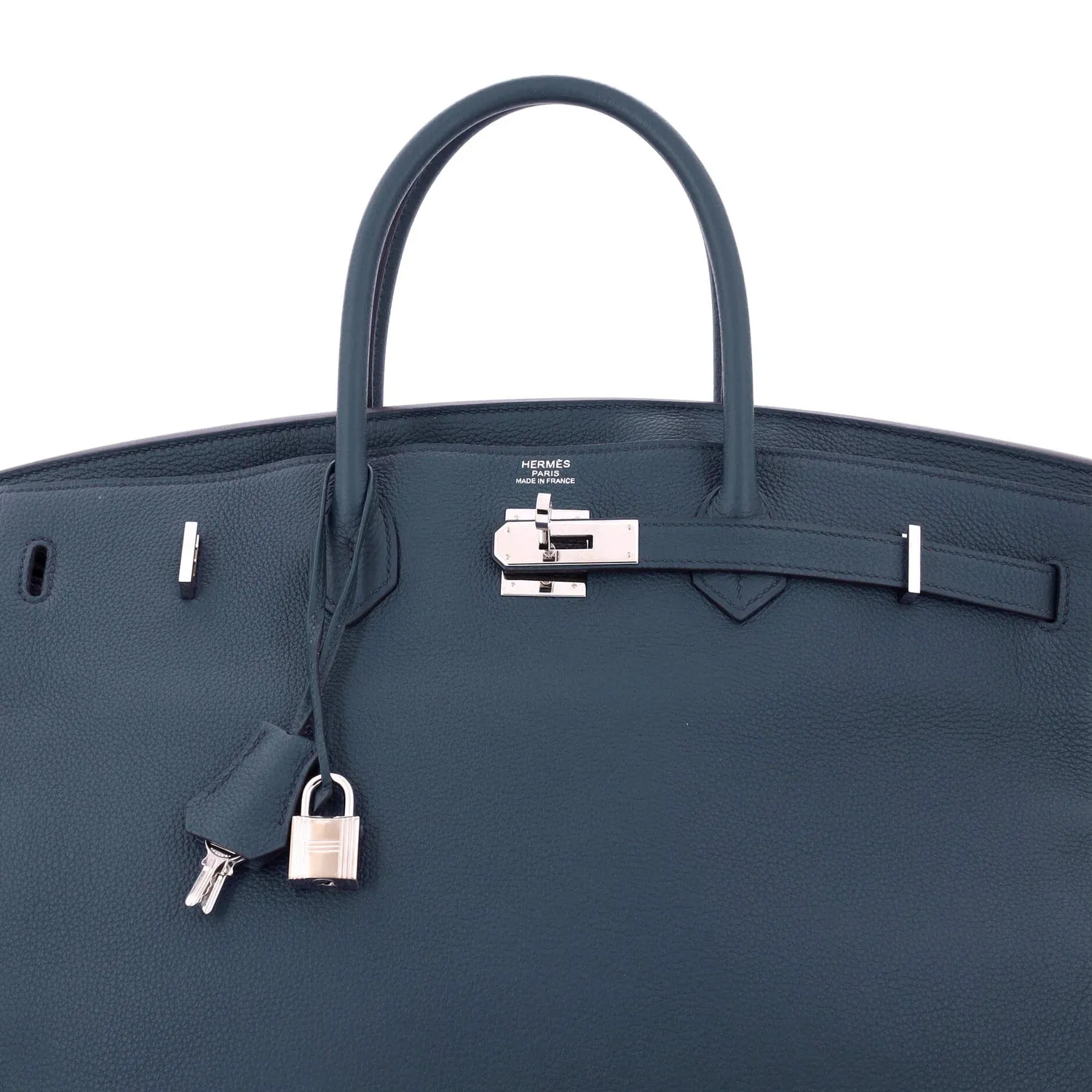 Herthtmes Birkin 40 Handbag Bleu De Prusse Togo  GOLD Hardware