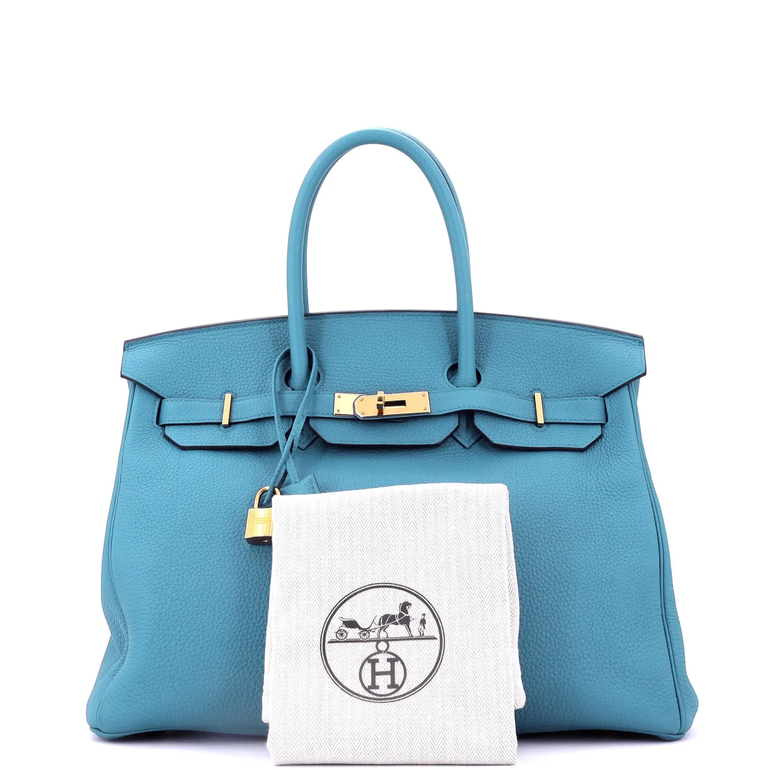 Herthtmes Birkin 40 Handbag Turquoise Togo GOLD Hardware