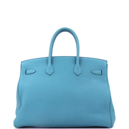 Herthtmes Birkin 40 Handbag Turquoise Togo GOLD Hardware