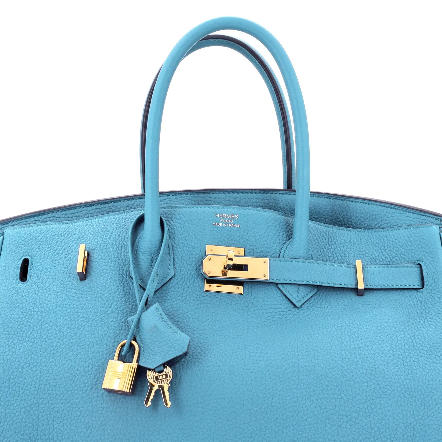 Herthtmes Birkin 40 Handbag Turquoise Togo GOLD Hardware