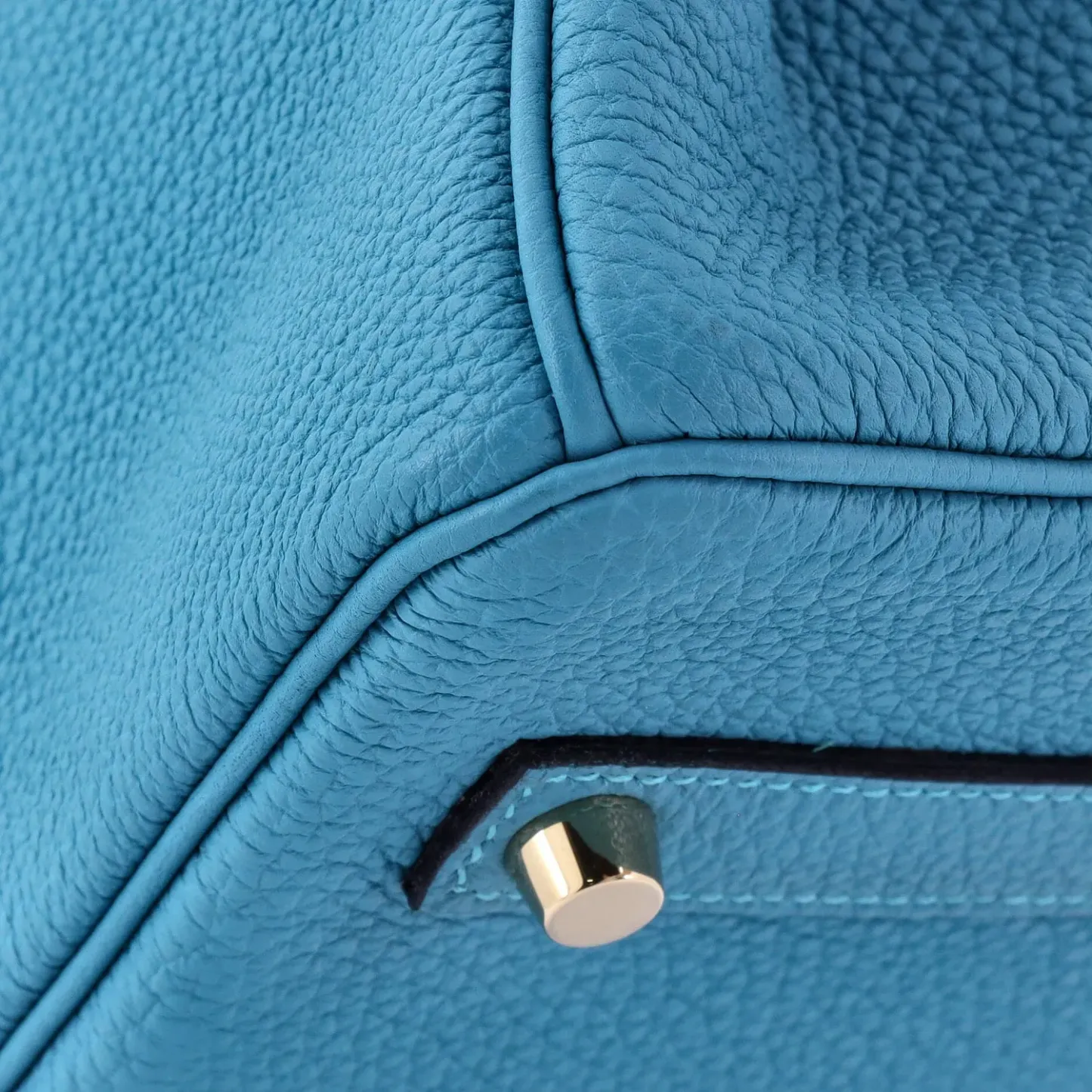 Herthtmes Birkin 40 Handbag Turquoise Togo GOLD Hardware