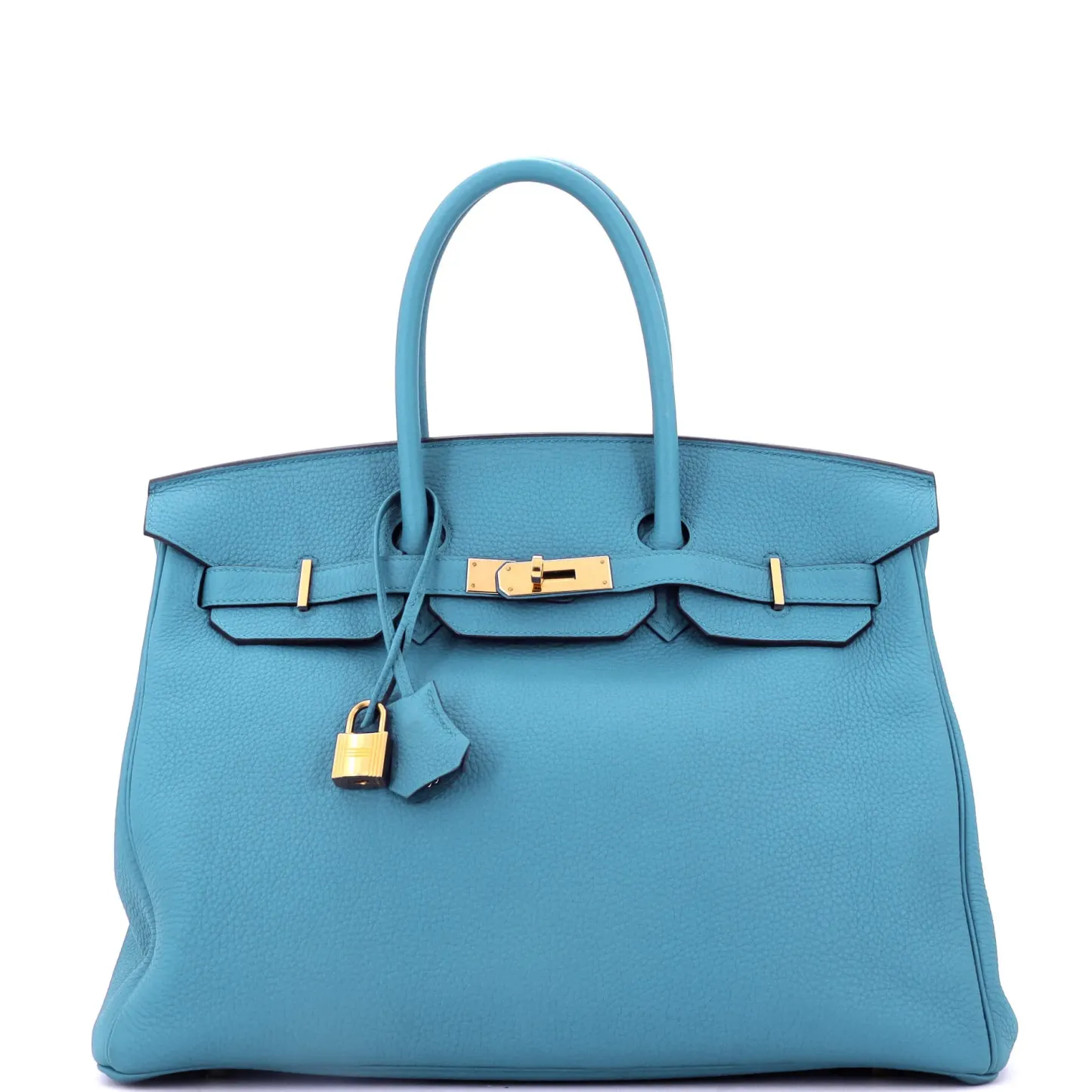 Herthtmes Birkin 40 Handbag Turquoise Togo GOLD Hardware