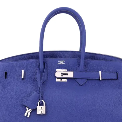 Herthtmes Birkin 40 Handbag Bleu Electrique Togo GOLD Hardware