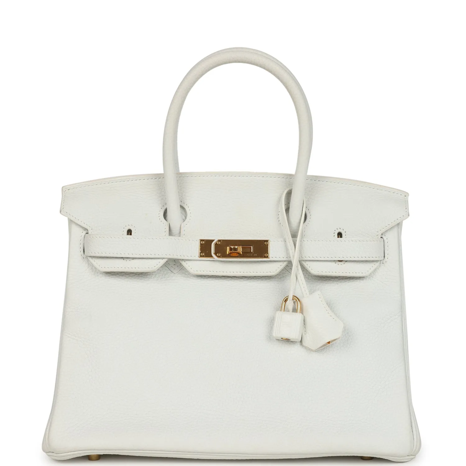 Herthtmes Birkin 40 Handbag White Clemence GOLD Hardware